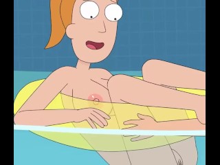 Rick and Morty - A Way Back Home - Sex Scene Only - Part 65 Summer Fucked In The Pool By LoveSkySanX