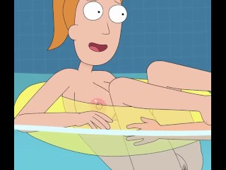 Rick and Morty - A Way Back Home - Sex Scene Only - Part 65 Summer Fucked In The Pool By LoveSkySanX