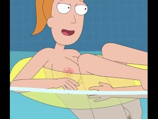 Rick and Morty - A Way Back Home - Sex Scene Only - Part 65 Summer Fucked In The Pool By LoveSkySanX