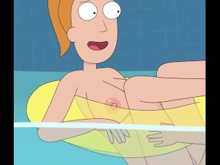 Rick and Morty - A Way Back Home - Sex Scene Only - Part 65 Summer Fucked In The Pool By LoveSkySanX