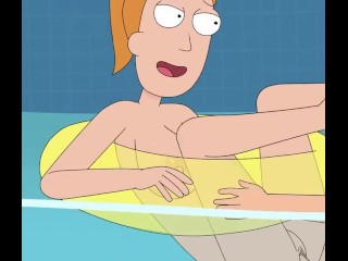 Rick and Morty - A Way Back Home - Sex Scene Only - Part 65 Summer Fucked In The Pool By LoveSkySanX