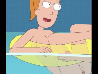 Rick and Morty - A Way Back Home - Sex Scene Only - Part 65 Summer Fucked In The Pool By LoveSkySanX