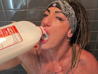 I fuck bathed in milk