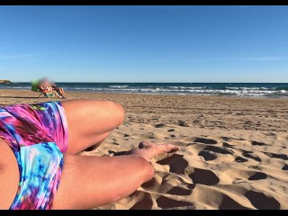 Casually pissing on the beach. I take a nonchalant piss with people around in public.