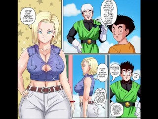 18 quiere darle una buena follada a gran polla de gohan con su estrecho coño