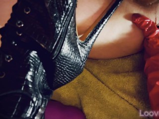 Ruined Orgasm - intense handjob with prostate stimulation and high heels domination