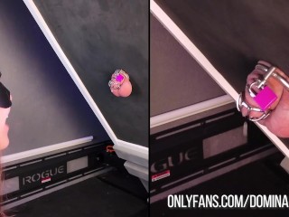 Domina Fitness Chastity and Ballbusting Cumpilation 4