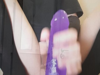 Sissy trans femboy fucks herself with stepsister's toys