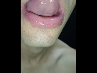 Puta de lengua larga cachonda JOI Por favor cum en mi boca