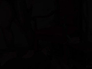 Mistress in black nylons grates her feet calluses into slave's mouth like it his delicious dinner