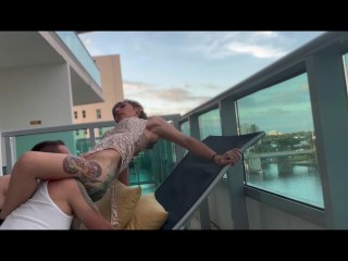 Early Morning Fun on Hotel Balcony(Full Vid on Onlyfans!)