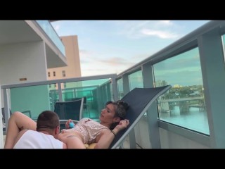 Early Morning Fun on Hotel Balcony(Full Vid on Onlyfans!)