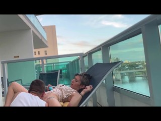 Early Morning Fun on Hotel Balcony(Full Vid on Onlyfans!)