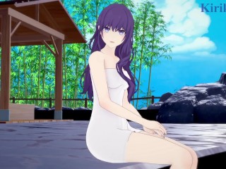 Asahina Mafuyu (hair down) and I have intense sex in a hot spring. - Project SEKAI Hentai
