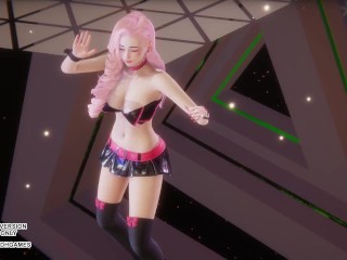 [MMD] IVE - Accendio Ahri Akali Seraphine Sexy Kpop Dance League of Legends Hentai Uncensored