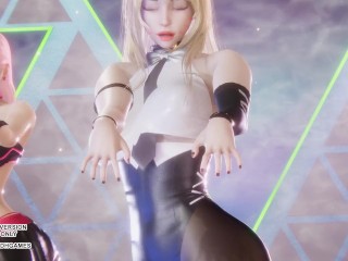 [MMD] IVE - Accendio Ahri Akali Seraphine Sexy Kpop Dance League of Legends Hentai Uncensored