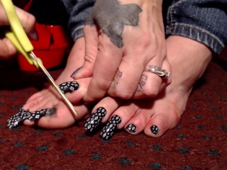 Huge Painted Toenails Compilation Foot Fetish 30clips in 1