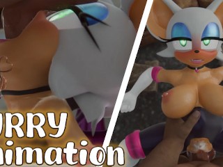 Fucking Rough the Bat from Sonic  offered me her ass and huge tits (Furry animation) - Jazziuu