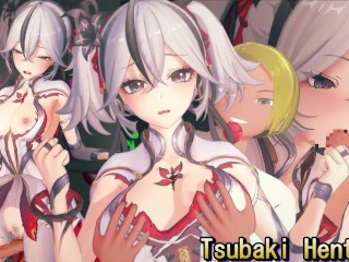 【鳴潮 ツバキ(椿)】3Dエロアニメ動画(背後乳揉み⇒手マン⇒手コキ⇒フェラ⇒セックス つばき3 Wuthering Waves Camellya hentai sex.椿色情动画)