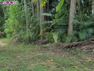 Nudist with long pussy hair