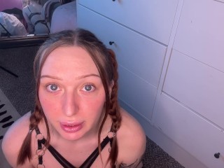 Redhead Begs For Cum