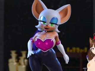 Rough the Bat invites me to receive some nice tits on my cock boobjob 3D Furry animation -  Jazziuu