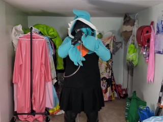 Plush Gardevoir Hoodie and PVC Layers, Breathplay, and Poke Ball Gag