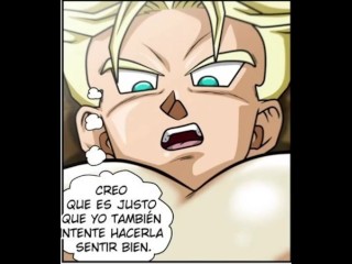 Caulifla Chupa la enorme verga de trunks hasta hacerlo acabar! - DBZ Hentai