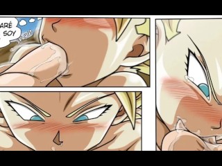 Caulifla Chupa la enorme verga de trunks hasta hacerlo acabar! - DBZ Hentai