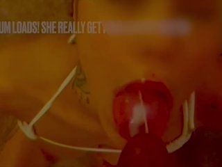 Pretty little asian stripper eats 3 loads of cum