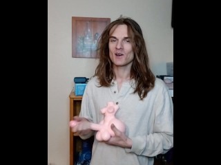 Unhinged Shenis Enjoying Himbo jerks off a futanari onahole in his mother's basement