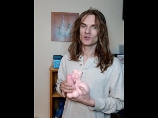 Unhinged Shenis Enjoying Himbo jerks off a futanari onahole in his mother's basement