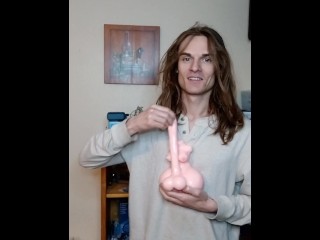 Unhinged Shenis Enjoying Himbo jerks off a futanari onahole in his mother's basement