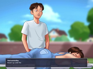 Let's Play - Summertime Saga, Rubbing Diane with sunscreen