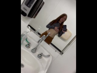 Mommy flashes small titties in store