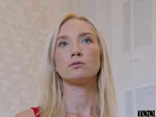 Hot Blonde Bombshell Nymphomaniac Claire Roos Visit Her Tailor To Seduce Him To Fuck Her