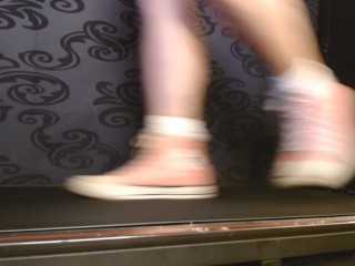 Walking in Pink Converse High Top Sneakers Ruffled Socks