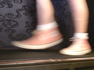 Walking in Pink Converse High Top Sneakers Ruffled Socks