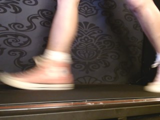 Walking in Pink Converse High Top Sneakers Ruffled Socks