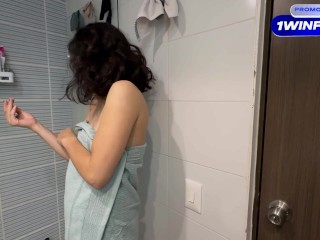 While my husband makes the eggs, his stepsister helps me in the shower.