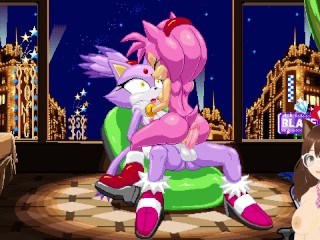 Amy and Blaze from Sonic fuck each other until they creampie her womb (Furry animation) - Jazziuu