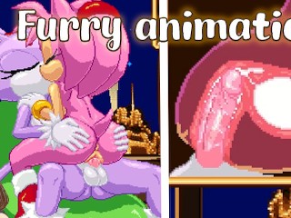 Amy and Blaze from Sonic fuck each other until they creampie her womb (Furry animation) - Jazziuu