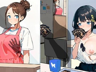 【#01 カードショップでおっぱいを見せてくれる女の子(体験版)実況】巨乳女カードゲーマーや爆乳店員にエロいことする2DアニメーションSLGエロゲ―。(hentai game card shop)