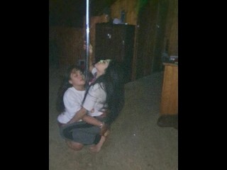 Part 1 of me and and another latina making out next to the stripper pole real quick.