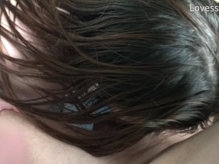 Horny Babe Gives Deep Blowjob for Breakfast - POV Homemade - Lovessie Mur