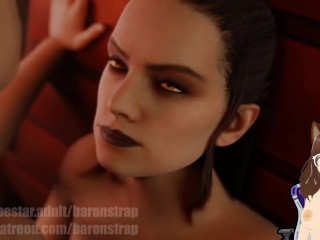 Educating Rey with a huge cock until she gets pregnant through the anus (Futa animation) - Jazziuu