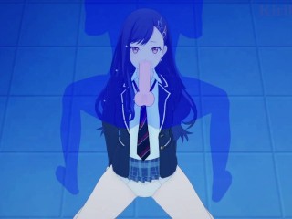 Shiraishi An and I have intense sex in the classroom at night. - Project SEKAI Hentai