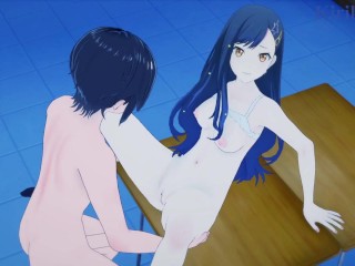 Shiraishi An and I have intense sex in the classroom at night. - Project SEKAI Hentai