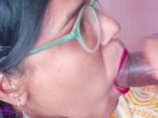 Indian_ Desi Bhabhi Cum in Mouth, Dick Sucking to Dewar, Close-up Blowjob