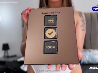 Agustina Rey consigue 100k suscriptores y celebra con sexo anal y corrida adentro de su culo